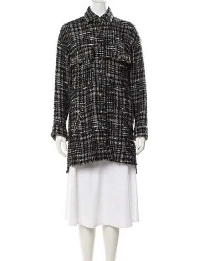 Pre-owned The Kooples Plaid Print Jacket In Blue