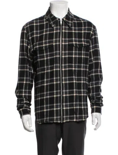 Pre-owned The Kooples Plaid Print Jacket In Blue