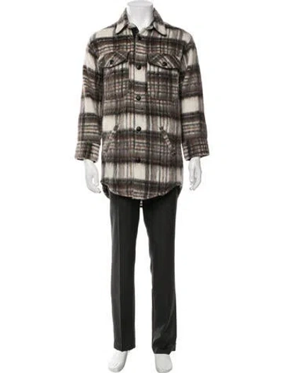 Pre-owned The Kooples Plaid Print Jacket In Multicolor