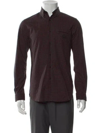 Pre-owned The Kooples Plaid Print Long Sleeve Dress Shirt In Red