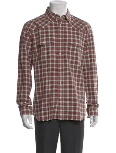 Pre-owned The Kooples Plaid Print Long Sleeve Shirt W/ Tags In Multi
