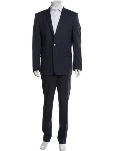 Pre-owned The Kooples Plaid Print Two-piece Blazer In Blue