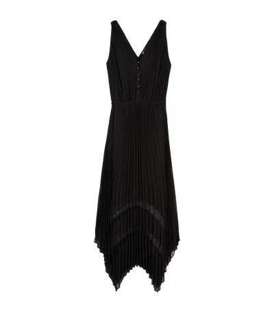 The Kooples Pleated Maxi Dress In Black