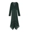 The Kooples Pleated Maxi Dress In Wood Kaki