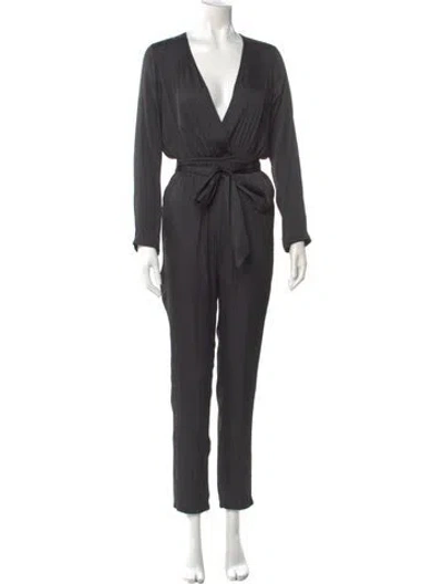 Pre-owned The Kooples Plunge Neckline Jumpsuit W/ Tags In Gray