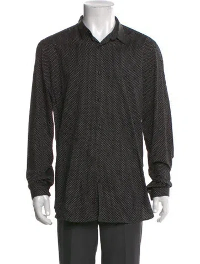 Pre-owned The Kooples Polka Dot Print Long Sleeve Dress Shirt In Multi