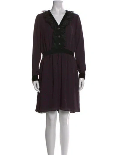 Pre-owned The Kooples Polka Dot Print Mini Dress In Black