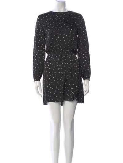 Pre-owned The Kooples Polka Dot Print Mini Dress In Black