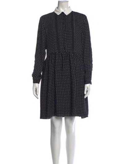 Pre-owned The Kooples Polka Dot Print Mini Dress In Black