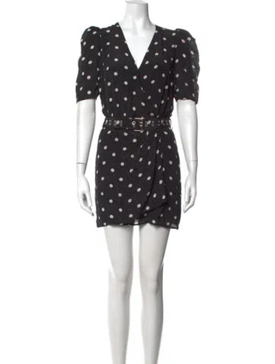 Pre-owned The Kooples Polka Dot Print Mini Dress In Black