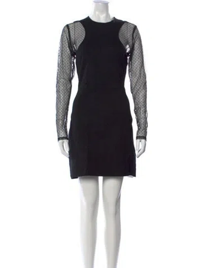 Pre-owned The Kooples Polka Dot Print Mini Dress In Black