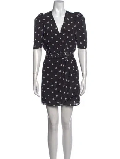 Pre-owned The Kooples Polka Dot Print Mini Dress In Black/white