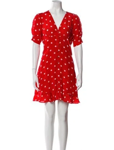 Pre-owned The Kooples Polka Dot Print Mini Dress In Red