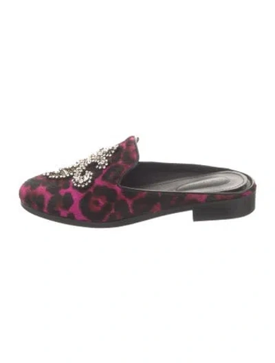 Pre-owned The Kooples Ponyhair Animal Print Mules In Multi