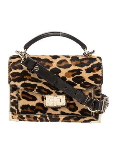Pre-owned The Kooples Ponyhair Top Handle Bag In Neutrals