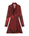 The Kooples Print Skirt In Red