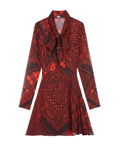 The Kooples Print Skirt In Red