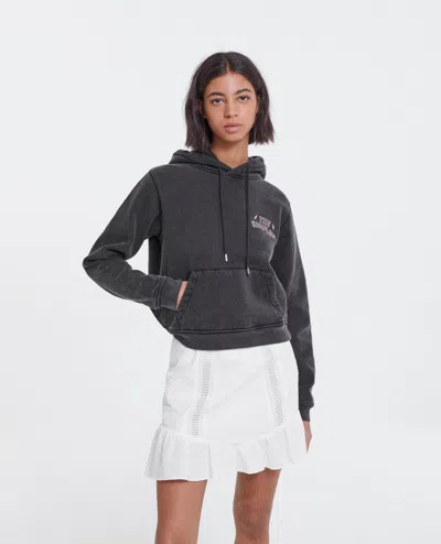 The Kooples Printed Black Sweatshirt With Eagle And Logo In Multi