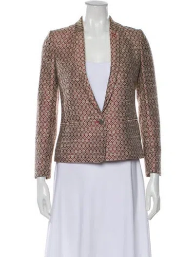 Pre-owned The Kooples Printed Blazer In Red
