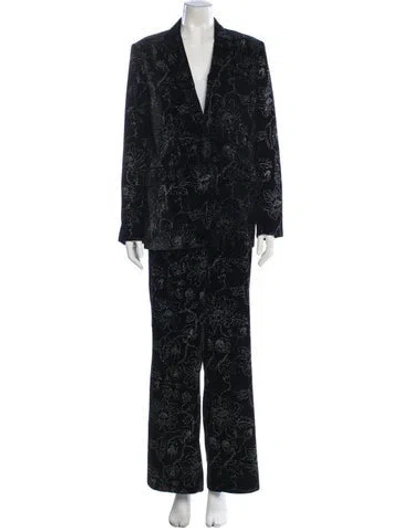 Pre-owned The Kooples Printed Glitter Accents Pantsuit W/ Tags In Black