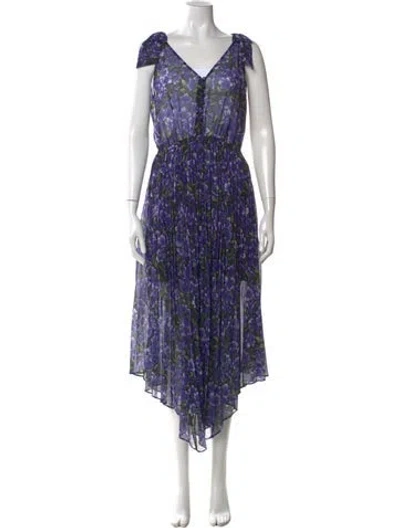 Pre-owned The Kooples Printed Long Dress In Purple