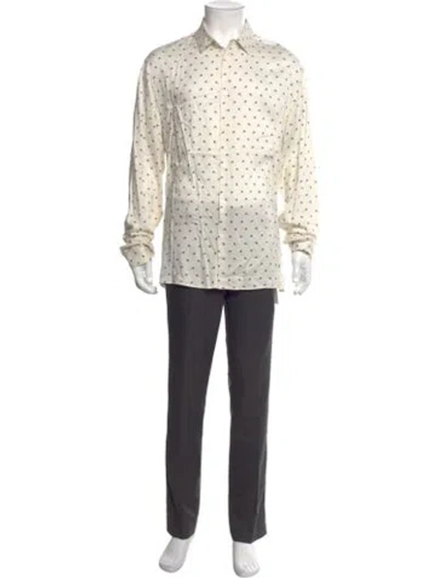 Pre-owned The Kooples Printed Long Sleeve Dress Shirt In Neutral