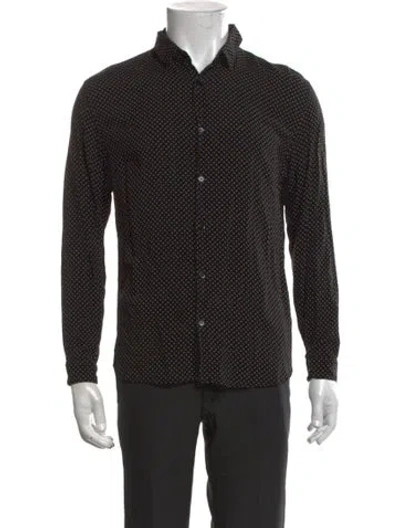 Pre-owned The Kooples Printed Long Sleeve Shirt In Black