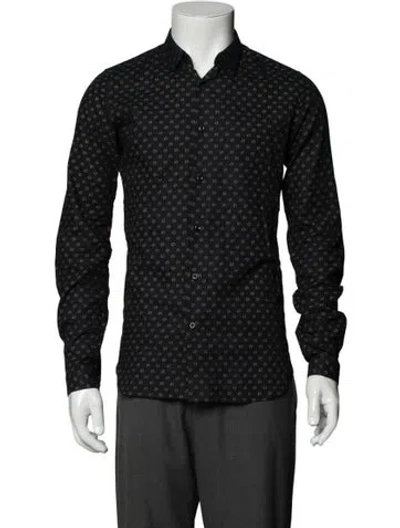 Pre-owned The Kooples Printed Long Sleeve Shirt In Gray