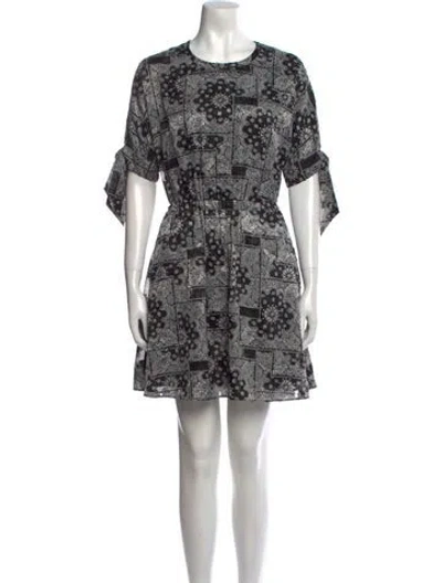 Pre-owned The Kooples Printed Mini Dress In Black