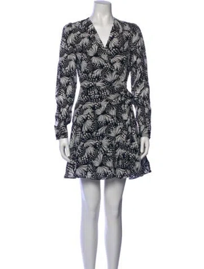 Pre-owned The Kooples Printed Mini Dress In Black
