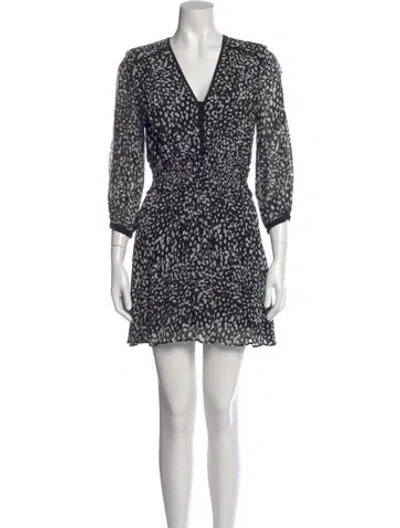 Pre-owned The Kooples Printed Mini Dress In Black
