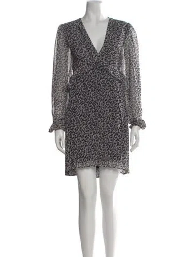 Pre-owned The Kooples Printed Mini Dress In Black