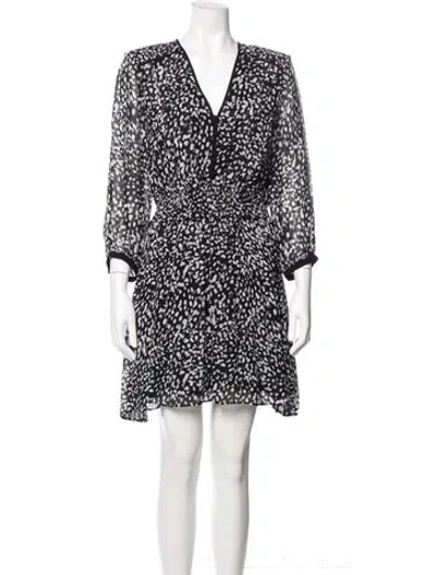 Pre-owned The Kooples Printed Mini Dress In Black