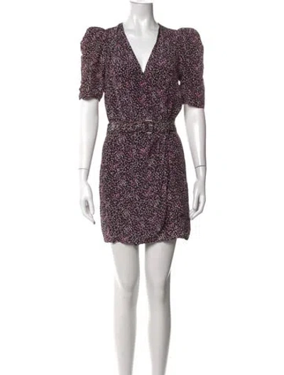 Pre-owned The Kooples Printed Mini Dress In Black