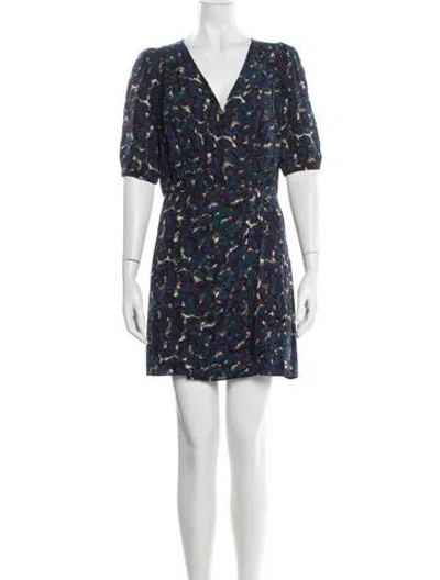 Pre-owned The Kooples Printed Mini Dress In Blue