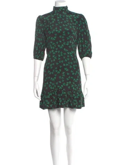 Pre-owned The Kooples Printed Mini Dress In Green