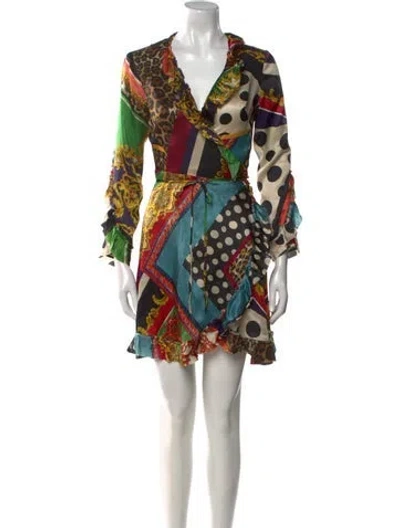 Pre-owned The Kooples Printed Mini Dress In Neutral