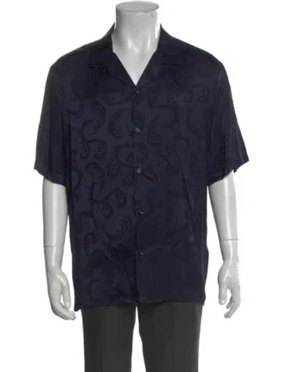 Pre-owned The Kooples Printed Short Sleeve Shirt In Blue