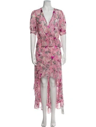 Pre-owned The Kooples Printed Skirt Set In Pink