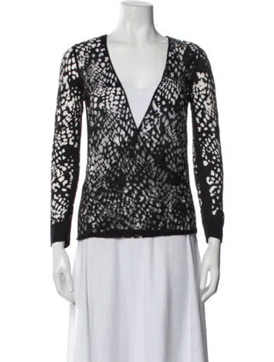 Pre-owned The Kooples Printed V-neck Sweater In Multi