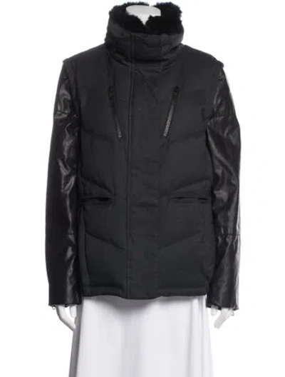 Pre-owned The Kooples Puffer Coat In Gray