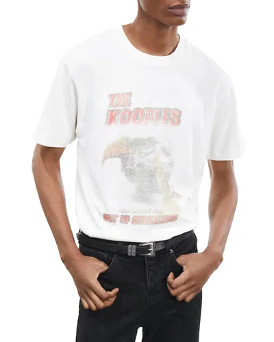 The Kooples Relaxed Fit Short Sleeve Crewneck Graphic Tee In Ecru