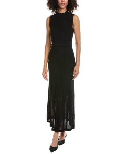 The Kooples Romantic Net Stitches Mini Dress In Black