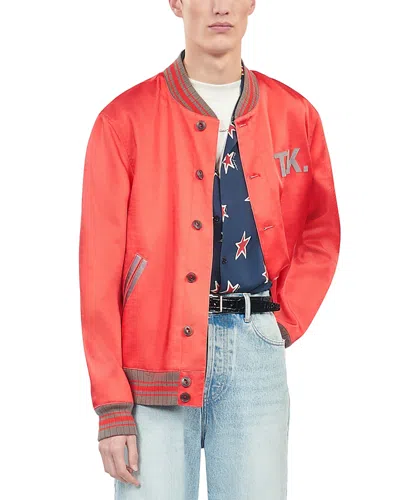 The Kooples Mens Rubis Logo-embroidered Relaxed-fit Woven Bomber Jacket