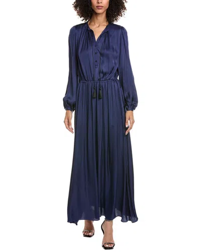 The Kooples Satin Maxi Dress In Blue