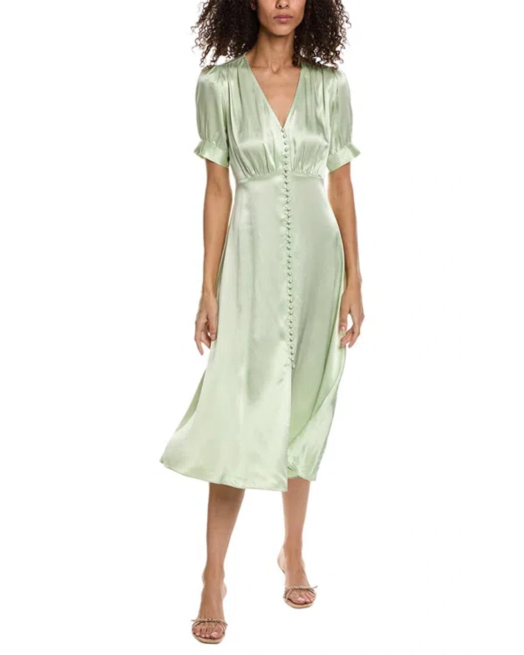 the kooples green dress Satin Midi In Dress robe