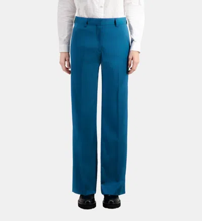 The Kooples Sateen Straight Leg Pants In Blue