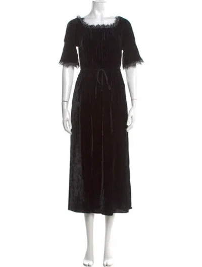 Pre-owned The Kooples Scoop Neck Long Dress In Black