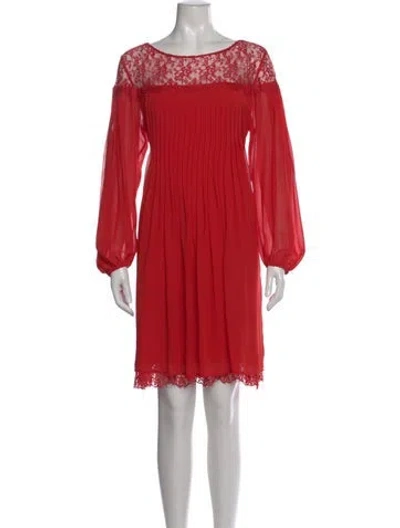 Pre-owned The Kooples Scoop Neck Midi Length Dress In Red