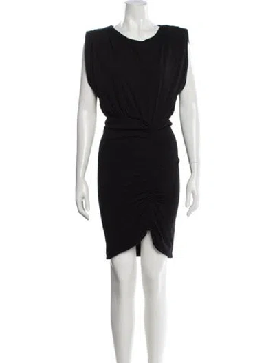 Pre-owned The Kooples Scoop Neck Mini Dress In Black